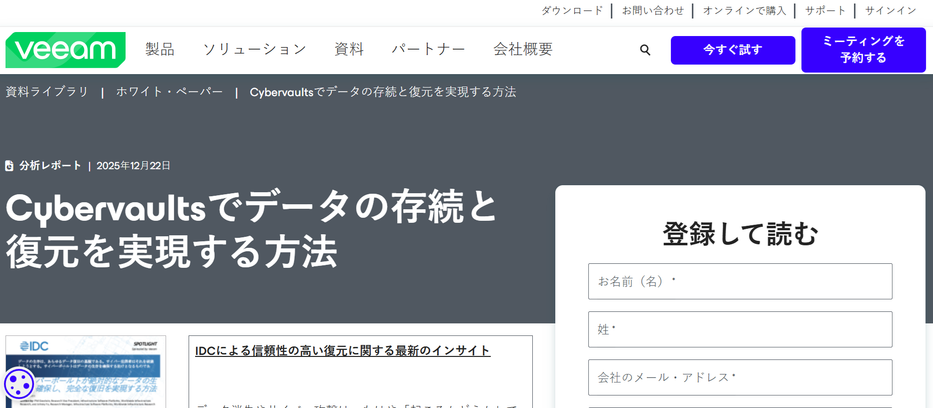 Cybervaultsでデータの存続と復元を実現